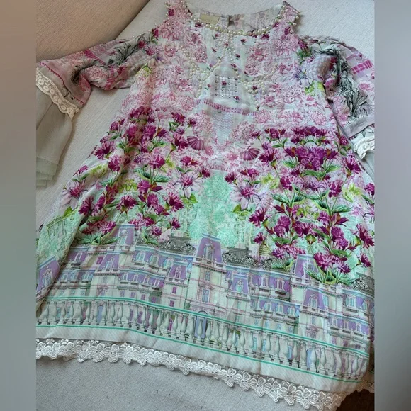 Farah Talib Aziz Printed Tunic - Picture 2 of 8